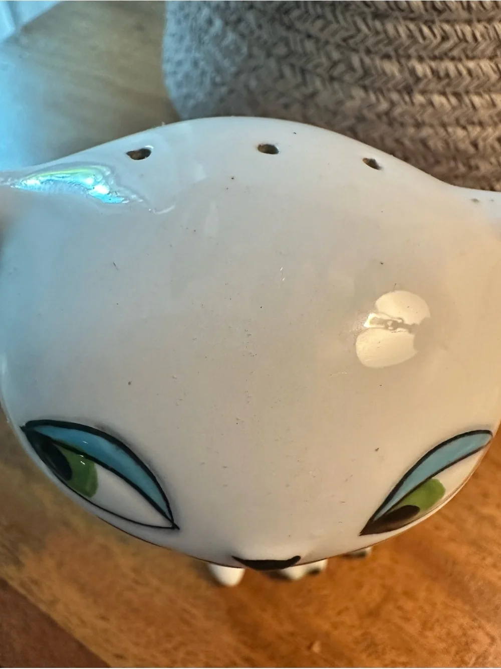 Vintage MCM Holt Howard Kozy Kitten Blue Scarf Cat Salt/Pepper Shaker (1)